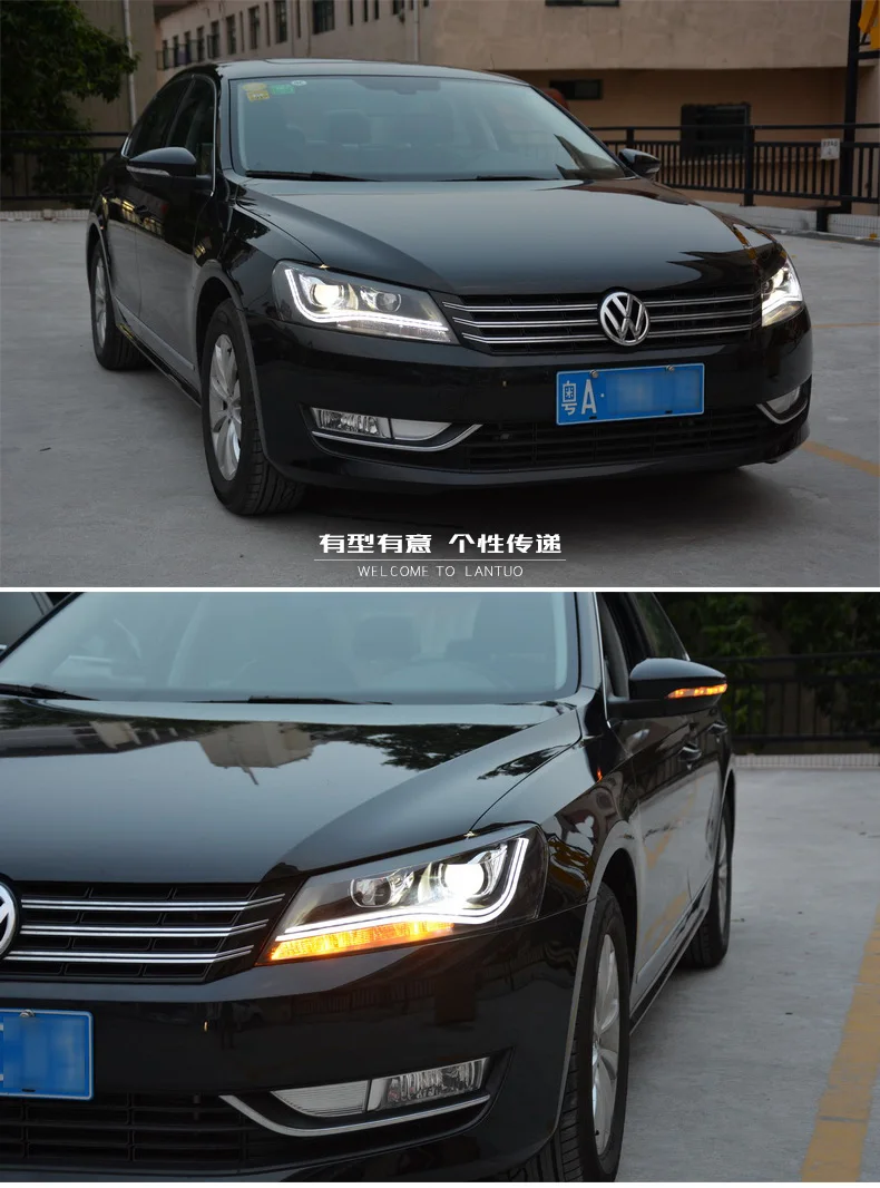 HLC для VW Passat B7 фары 2011- Америка Passat CC светодиодный фары DRL Bi Xenon объектив высокого ближнего парковка Туман лампа