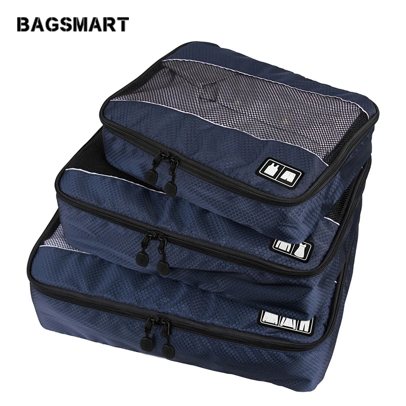 BAGSMART 3 шт. унисекс упаковка для одежды кубики дорожные сумки рубашки брюки