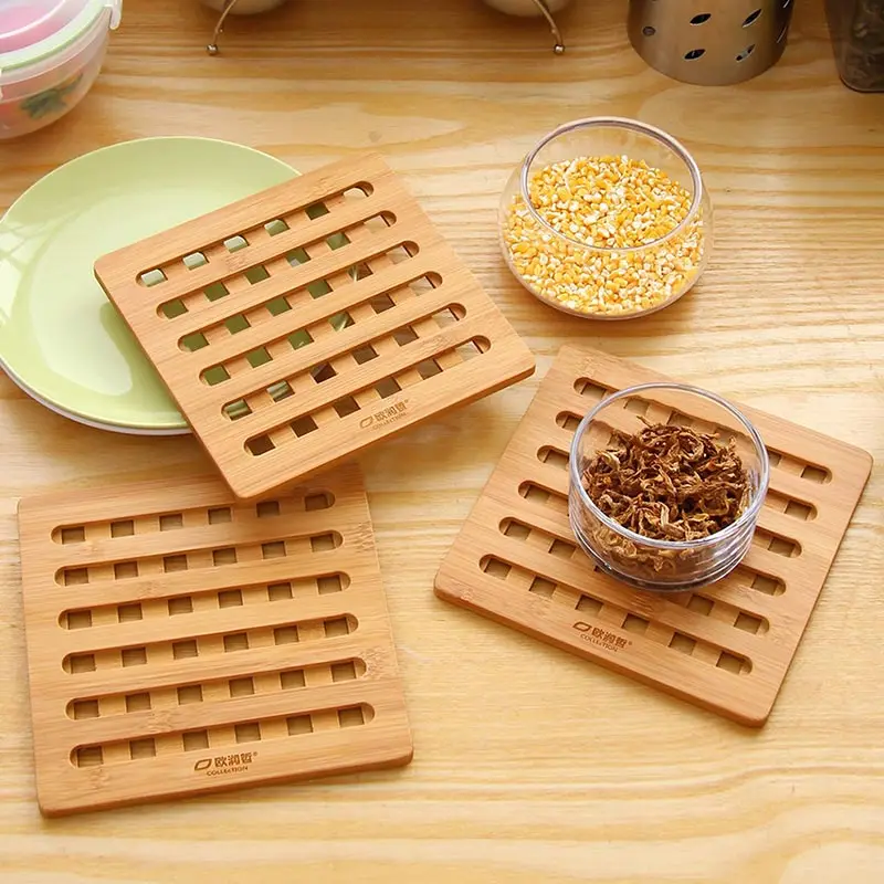 ОРЗ 3 шт. бамбуковый горшок держатель термостойкий Коврик для кухни