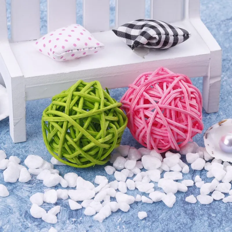 12 шт.*5 см Прелестный эльфийский ротанговый шар DIY свадебная вечеринка декор Зимняя страна чудес Подарки на день рождения Детский сад Отель Бар Обеспечение.