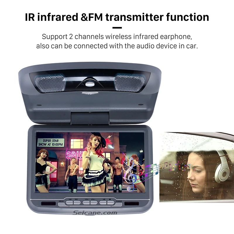 Seicane Популярные потолочный 9 дюймовый dvd плеер с FM радио USB SD Поддержка новейший 32