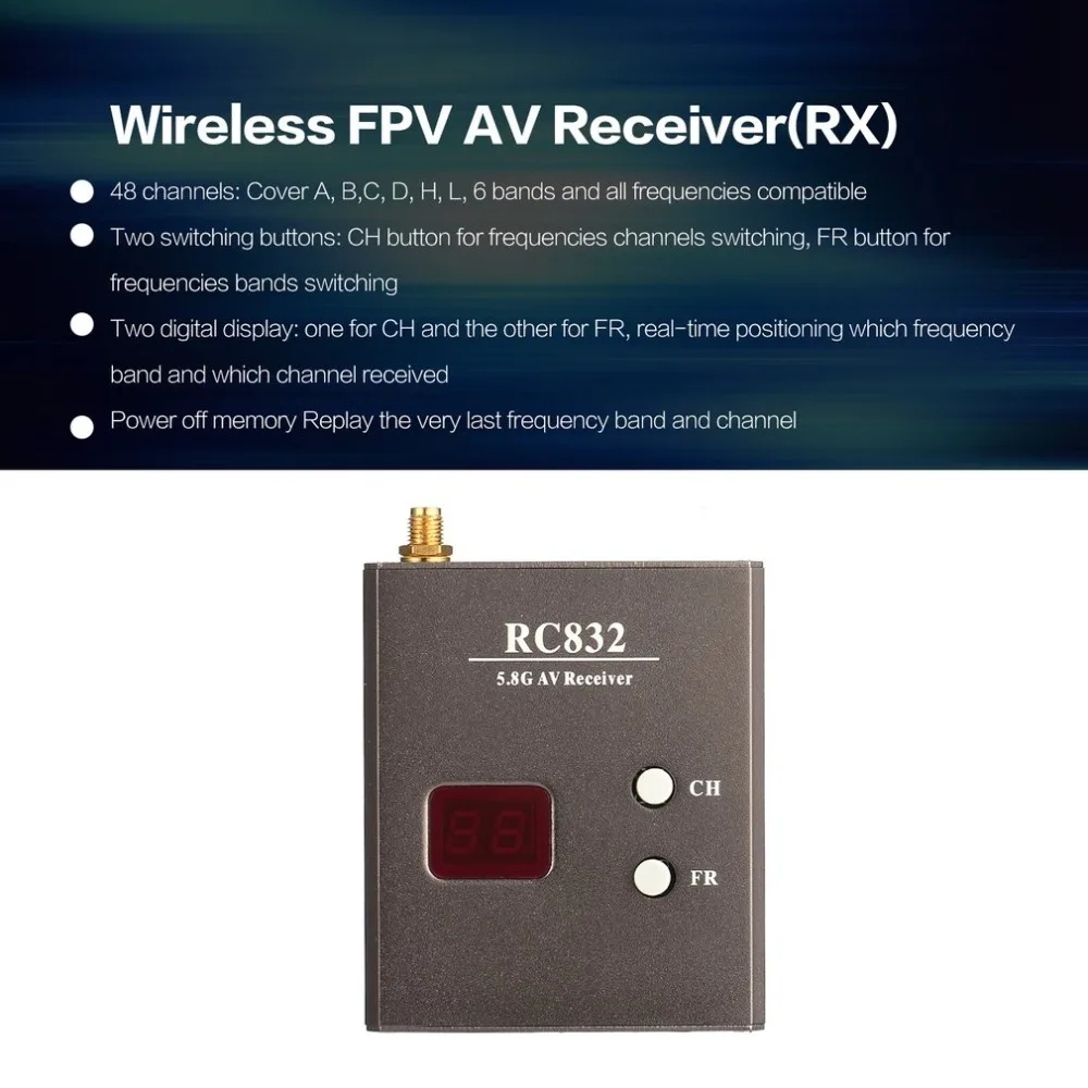 RC832 5 8 Г 48CH 600 МВт Беспроводной 2dbi FPV AV-ресивера (RX) передатчик (TX) для