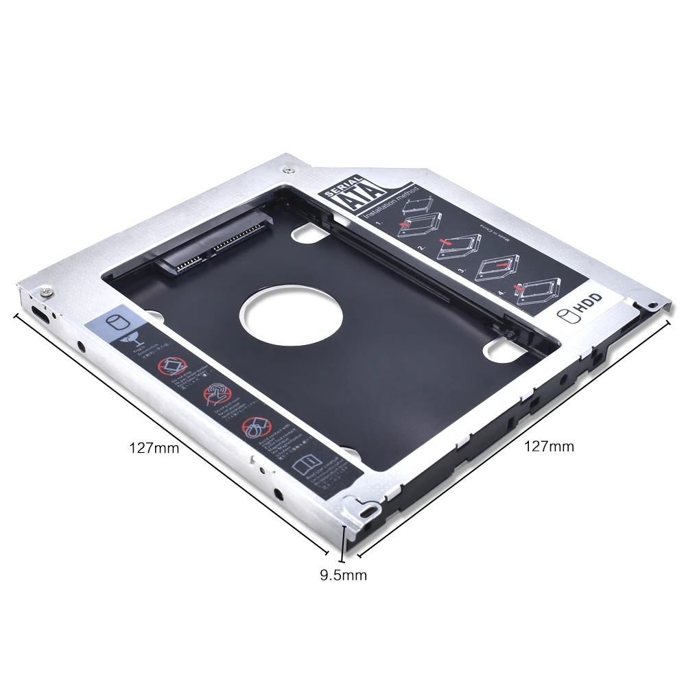 Алюминиевый корпус TISHRIC Optibay для второго жесткого диска Caddy 9 5 мм SATA 3 0 SSD CD DVD caddy