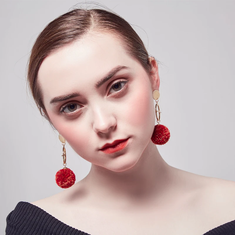 2018 модные серьги-кольца из натуральной ткани хорошего качества латуни с золотым