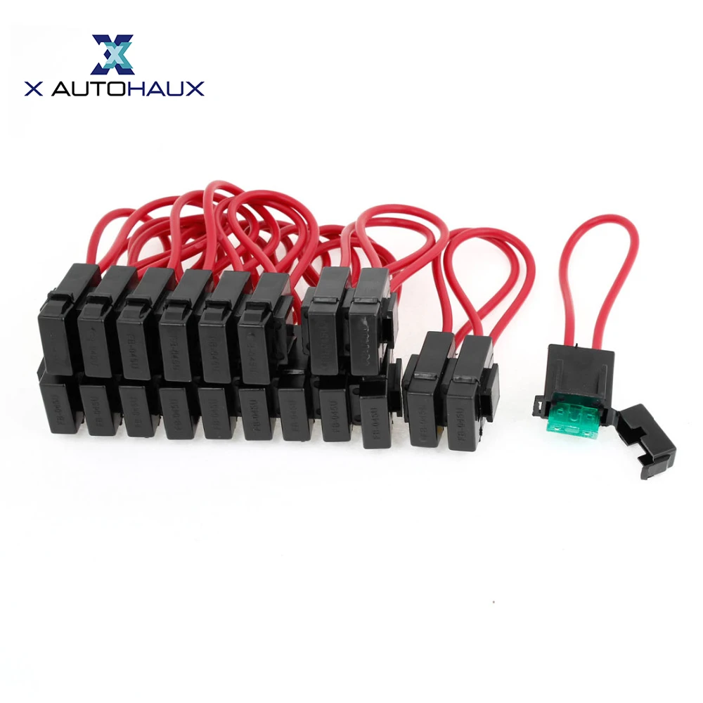 X AUTOHAUX 20 шт. Φ Тип 30A 220V черный пластиковый корпус держатель предохранителя для