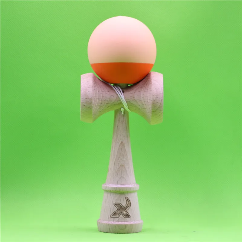 Резина 70/30 Сплит Kendama, 4 цвета на выбор, с прядильной бусинкой, большой традиционный Кен, изготовлен из бука, 18 см резиновая кендама