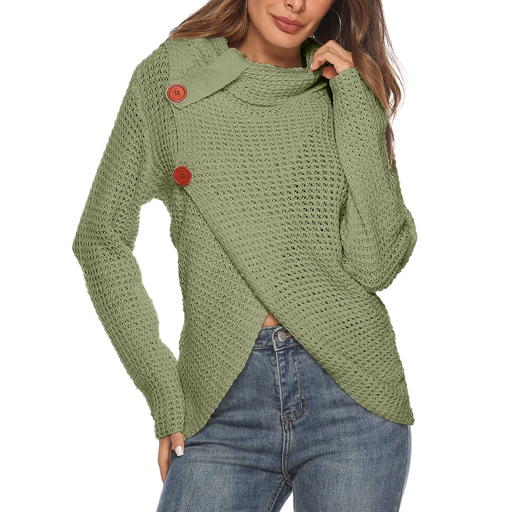 AVODOVAMA M Slim Fit однотонные вязаные женские свитера с пуговицами теплые пуловеры