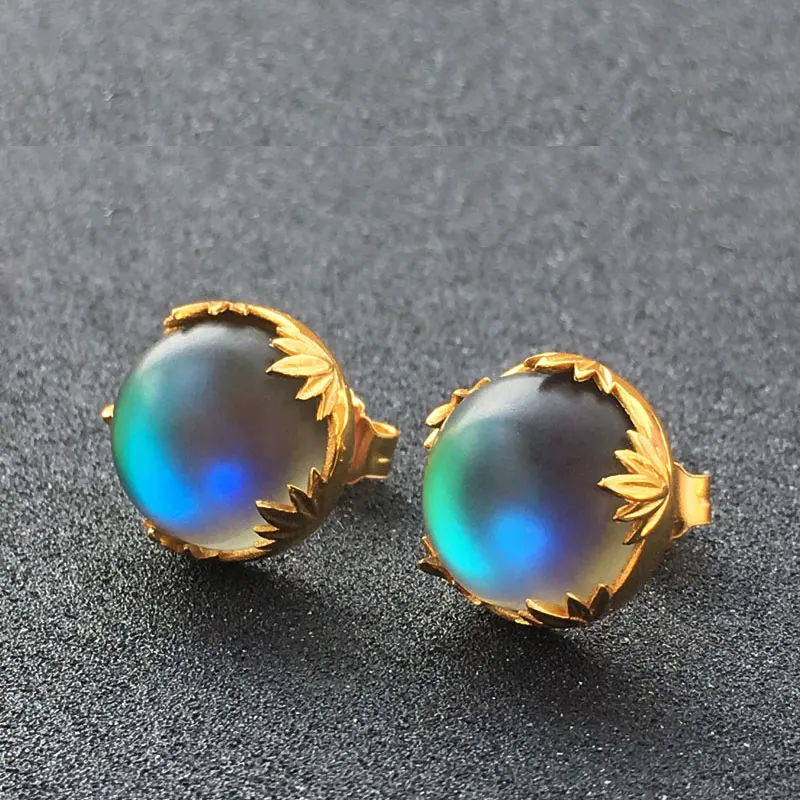 Blue Plated Yellow CSJ Aurora, серьги, Стерлинговое Серебро 925 пробы, ореол, кристалл, изменение цвета, для женщин, женские, женские, вечерние, элегантные, хорошее ювелирное изделие, подарок - Цвет камня: Blue Plated Yellow