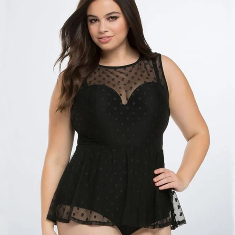Большой размер Цельный купальник женский юбка сетка монокини Maillot De Bain Femme боди