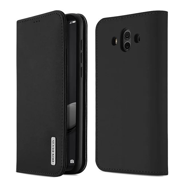 Black DUX DUCIS флип-кейс из натуральной кожи для Huawei mate 10 Pro Чехол-бумажник из натуральной кожи для телефона для Huawei mate 10 Pro mate 10 Funda - Цвет: Black