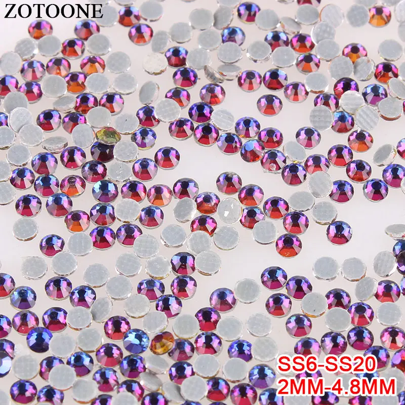ZOTOONE стекло кристалл AB стеклянные стразы 2 мм термоклей для одежды DIY FlatBack Горячая