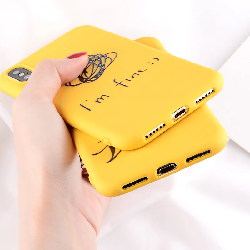 Moskado Fashion Cartoon Cute Beard YES Letter Phone Case For iPhone 6 6S 7 8 Plus X Soft TPU XR XS MAX |