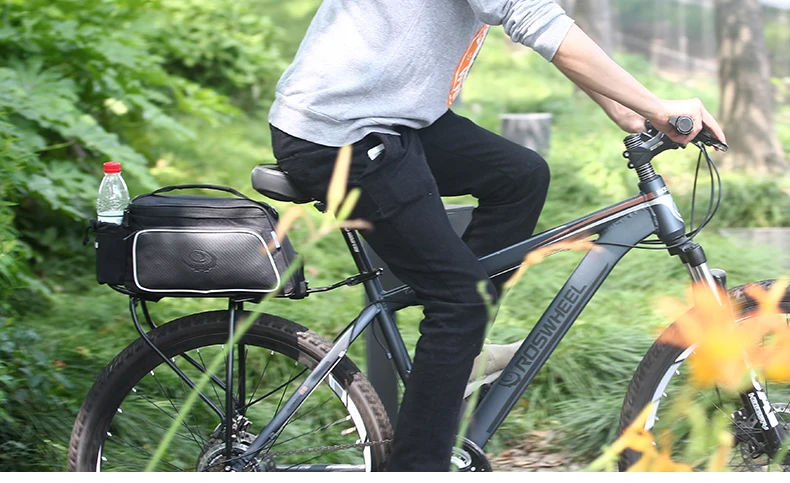 ROSWHEEL 10L велосипедная карбоновая кожаная велосипедная задняя стойка для сиденья Паньер сумка задняя стойка сумка карго