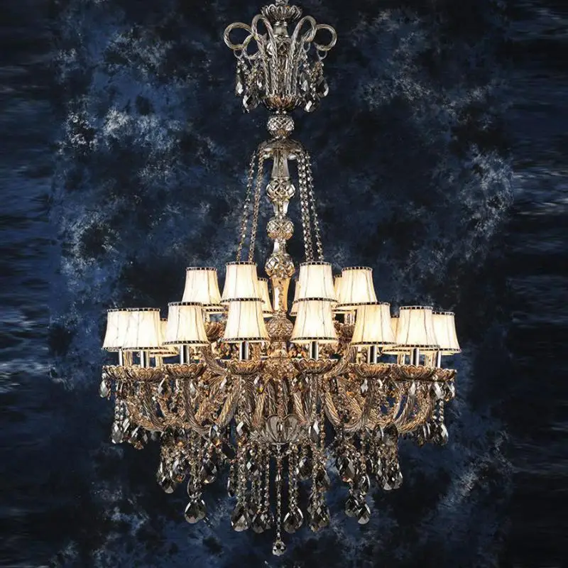 

Large Hotel Chandelier crystal lamp For Living Room Villa parlor Project lighting E14 LED candle Chandeliers Led Light for room