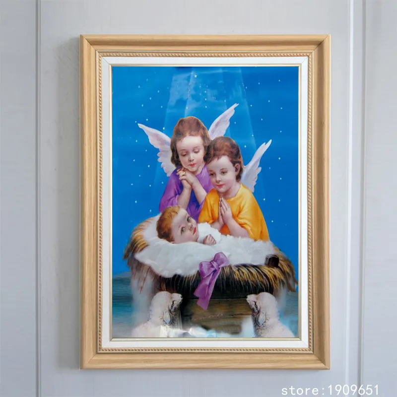 Без рамки Классические религиозные фигурки Мультяшные детские ангелы холст