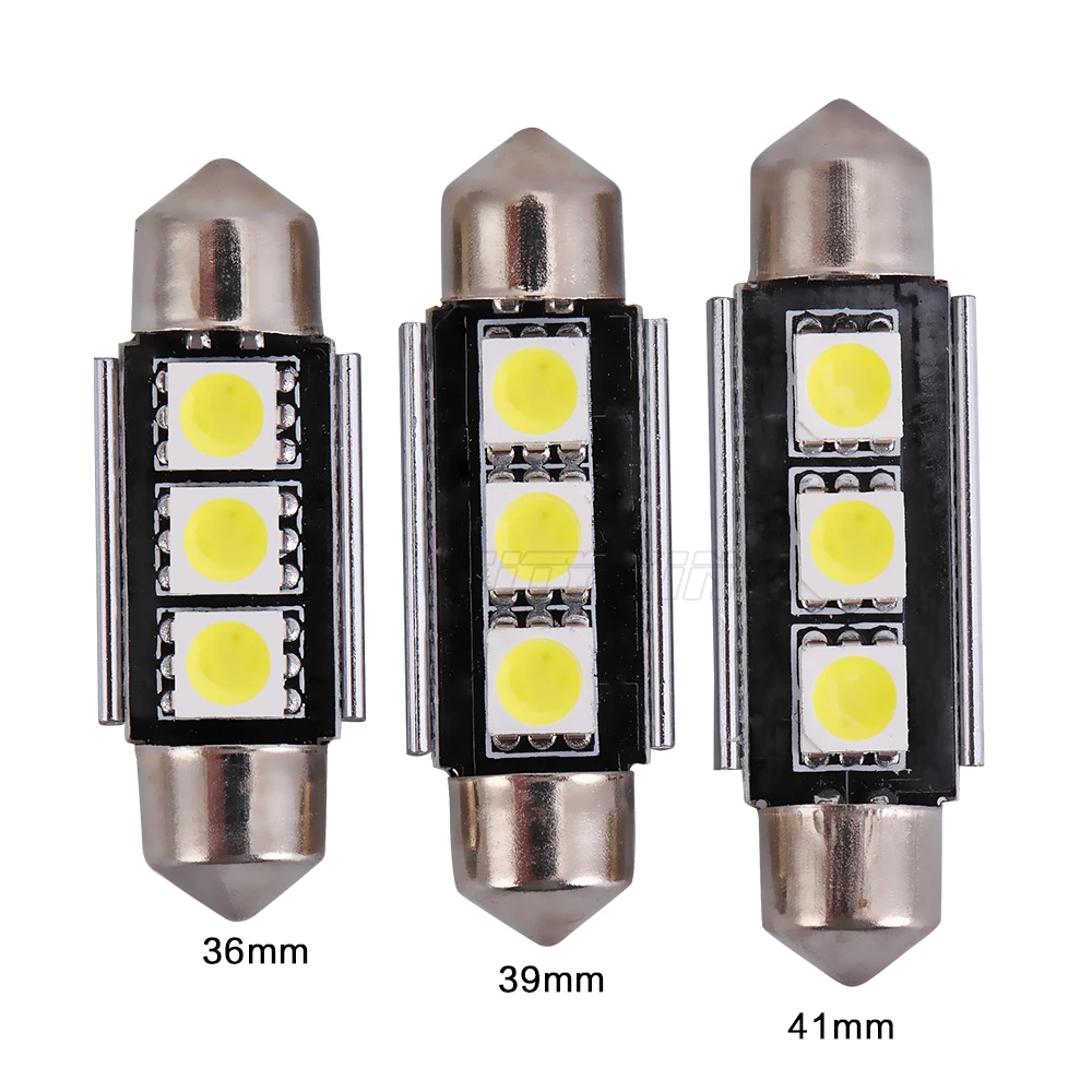 Бесплатная доставка 2 шт./лот Festoon 3smd 5050 led 36 мм 39 41 белый купол LED CANBUS безошибочная