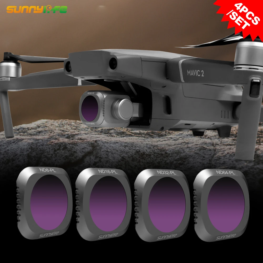 4 шт./компл. ND8 PL ND16 ND32 ND64 Камера светофильтров для объектива DJI MAVIC PRO/Air 2/PRO