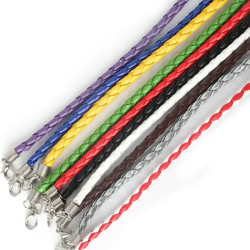 10 шт./лот разноцветные плетеные браслеты из коровьей кожи фурнитура для браслета