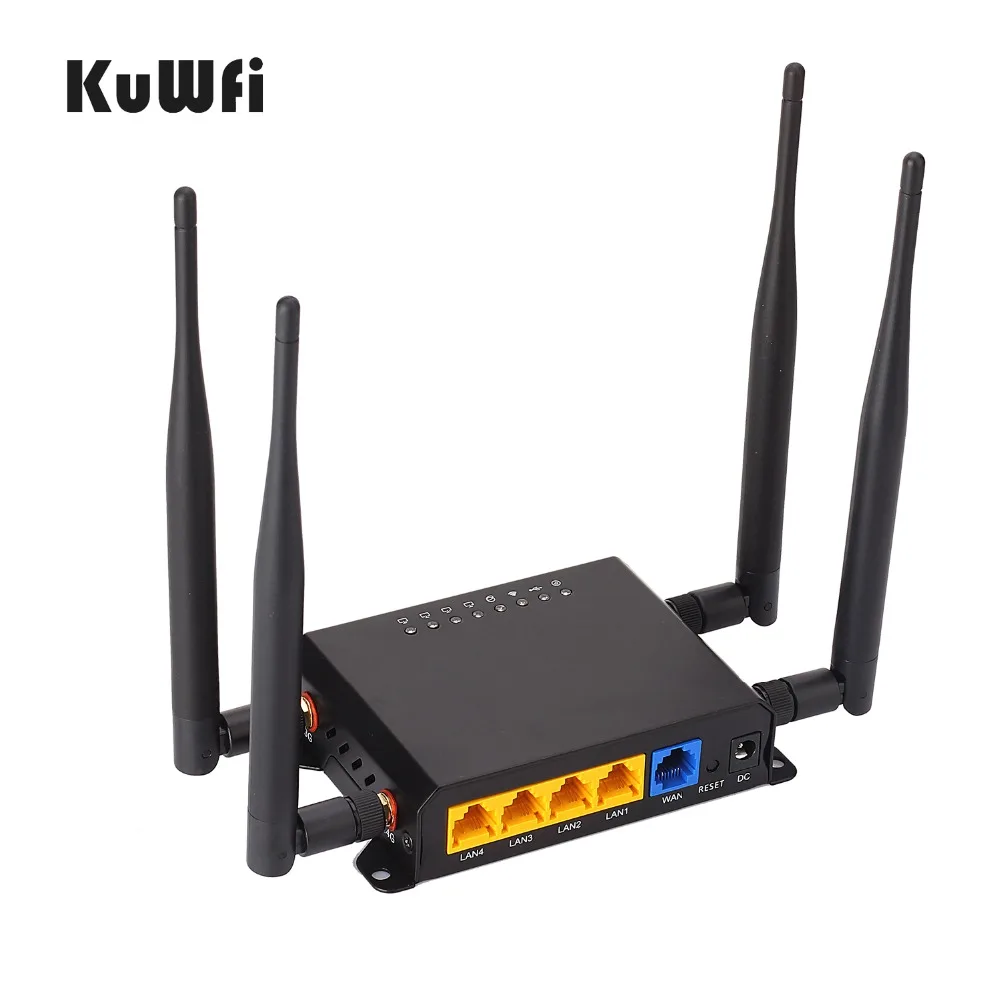 KuWfi 4G Openwrt роутер 300 Мбит/с CAT4 LTE CPE беспроводной автомобильный Wifi роутер повторитель сильный Wifi сигнал с APN и 4* 5dbi антенной