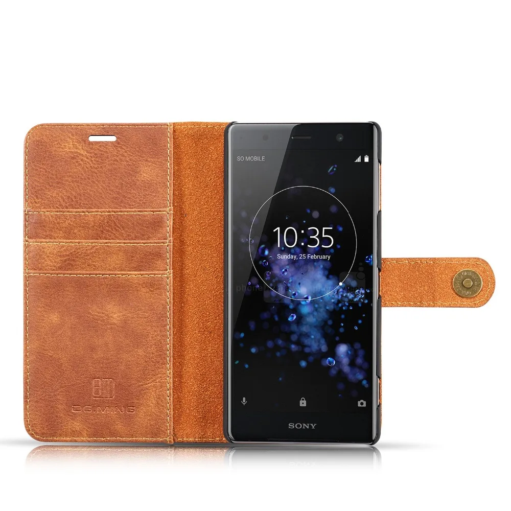 2 в 1, кожаный чехол-бумажник с откидной крышкой для sony Xperia XZ3 XZ2 XZ1 XZ XZS X, компактный чехол со слотом для карт, магнитный Ретро Чехол-держатель
