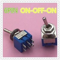 2pcslot mini mts 203 6 pin g104 on off on 6a 250v toggle switches good quality free shipping
