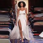 Юбка женская Плиссированная, пикантная драматическая вечерняя макси юбка с завышенной талией, цвета слоновой кости