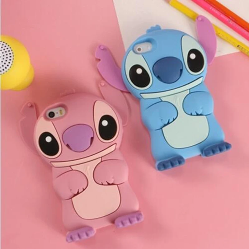 Аниме мультфильм Стич силиконовый 3D милый чехол-накладка для iPhone 6 6s 6G 4 7 iphone6