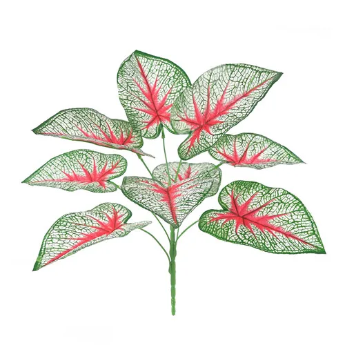 Colocasia bicolor Лидер продаж искусственные пальмовые растения лист 1 букет 9 голова поддельные тропические большие Пальмовые Листья 9 шт зеленые листья украшение дома - Цвет: Colocasia bicolor