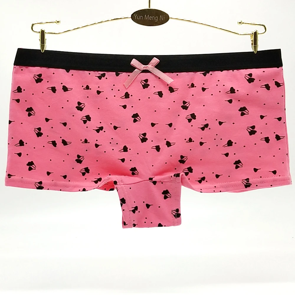 Лидер продаж Мода Boyshorts женщина нижнее белье хлопковые трусики сексуальное женское бельё Femme принтом Pink Boxer Для женщин интимные трусики