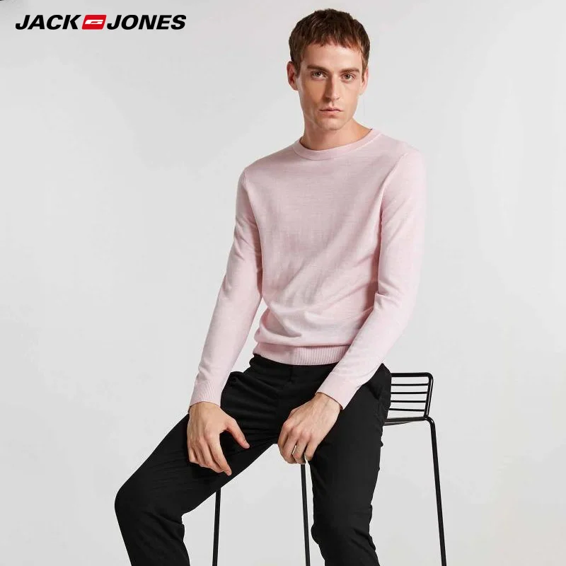 Jack Jones осень зима новый мужской круглый вырез шерстяной свитер | 218324540|Джемперы|