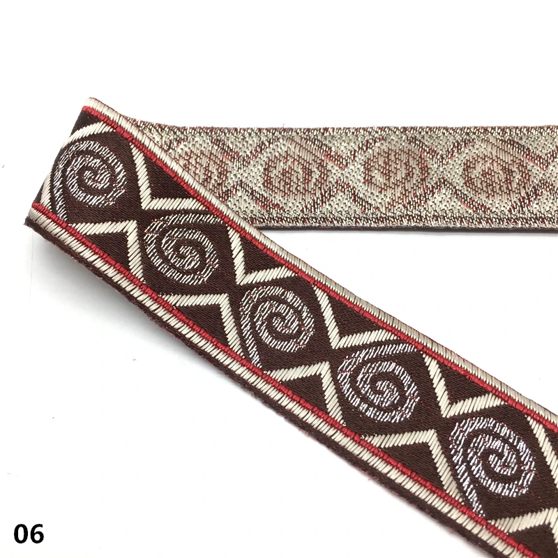 06 3 ярда винтажная Этническая кружевная лента с вышивкой Бохо кружевная отделка DIY Одежда сумка аксессуары вышитая ткань - Цвет: 06