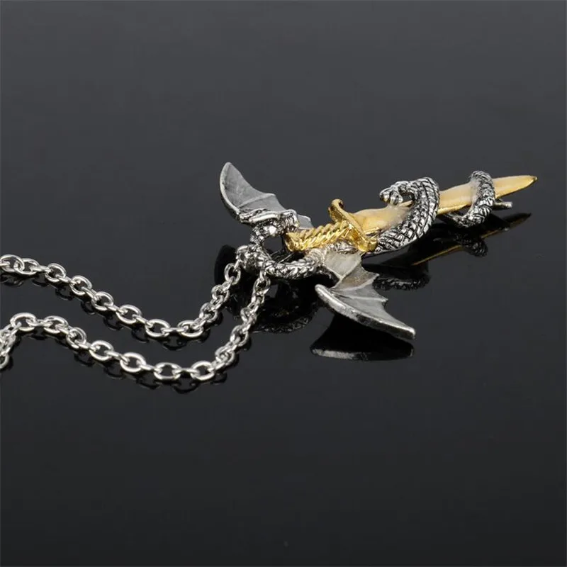 Luminous Jewelry Dragon Sword Pendant Necklace Neck lace Glow In The Dark Anime Necklace For Men Christmas Gifts images - 6