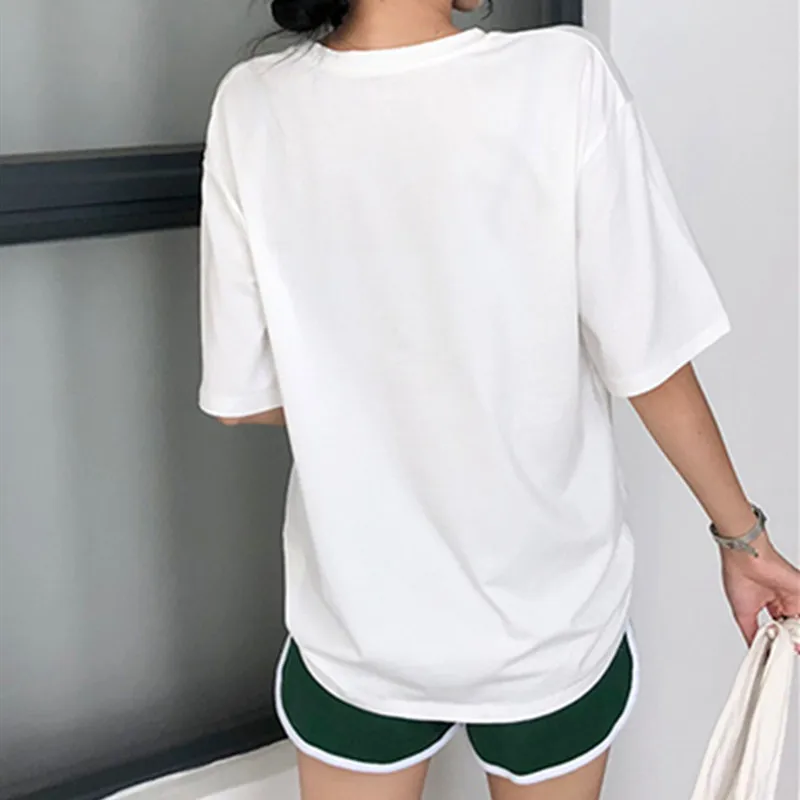 

Summer Korean casual loose purple T-shirt women's letter T-shirt printing T-shirt women's shirt short sleeve -A54