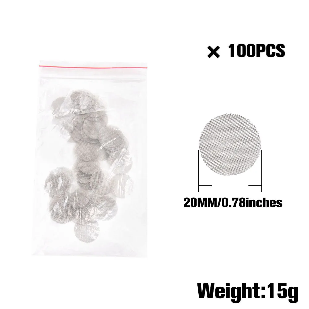 HORNET, 100 шт./лот, нержавеющая сталь, металл, цифровой экран испарителя, диаметр 20 мм, используется для испарителя, кнут, металлические сетчатые фильтры - Цвет: 20 MM-100 pcs-Pack