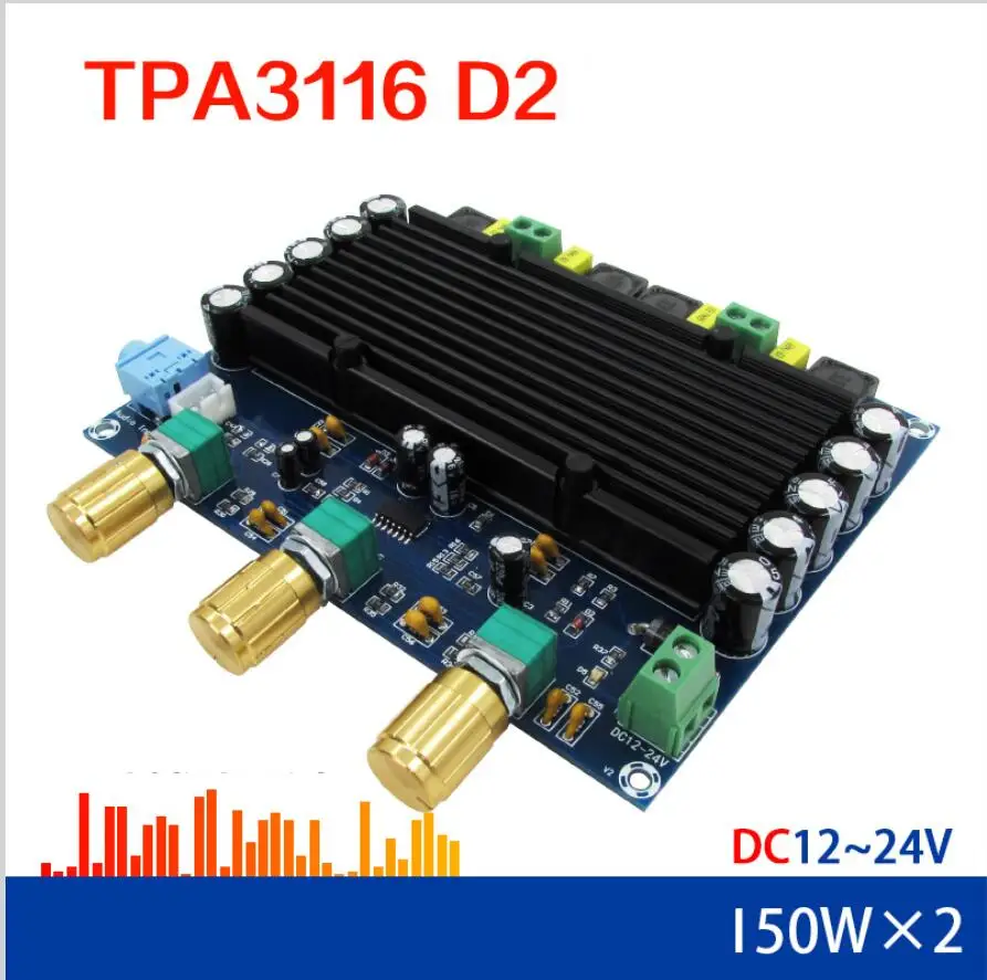 TPA3116 150 Вт X2 2 0 двухканальный стерео HIFI цифровой аудио усилитель плата TPA3116D2 DC 12V 24V