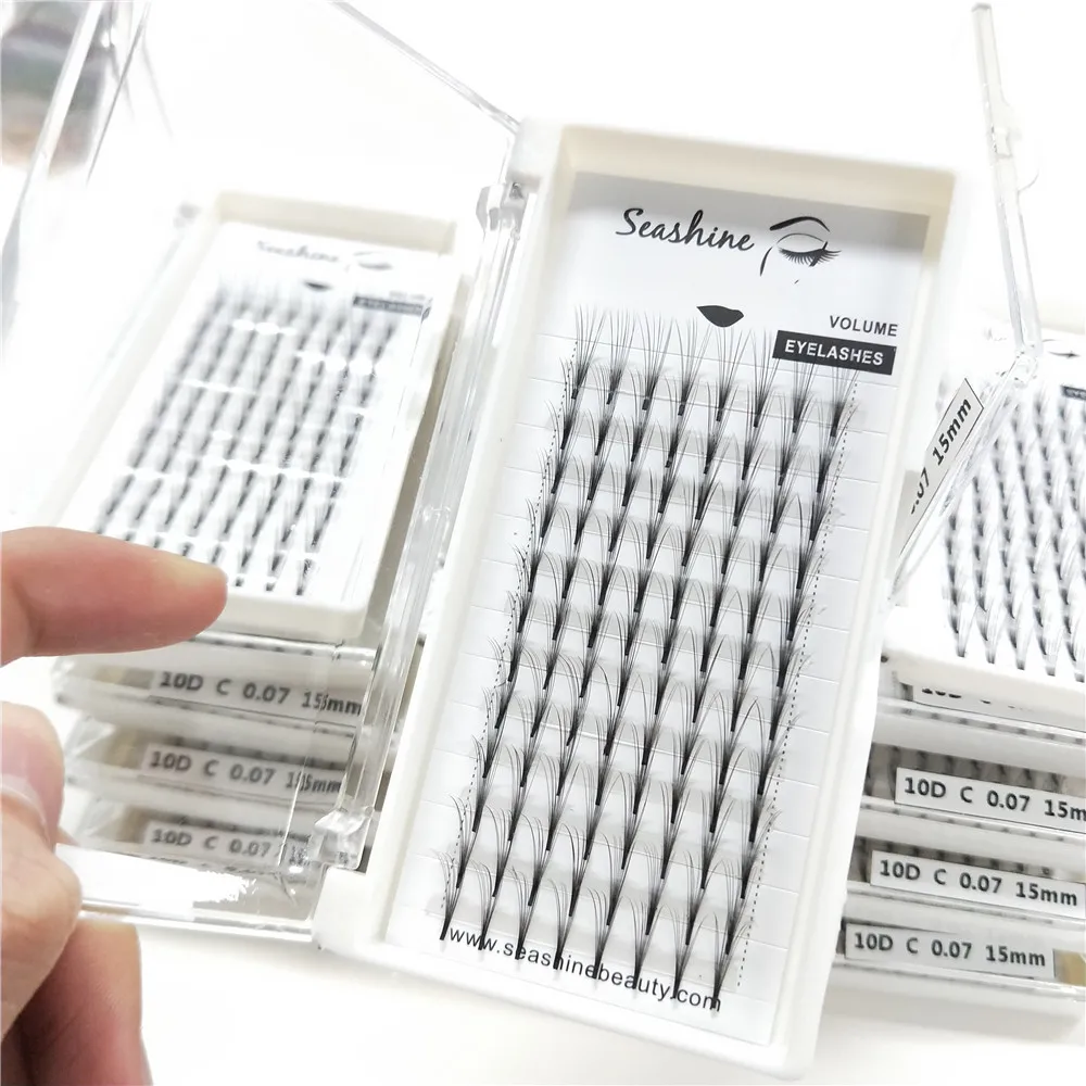 Christmas sale Facotry Rossian Retail Premade Fan 10D Russian Volume lashes C D Curl Eyelash Extension 0.07 0.10mm in stock | Красота и