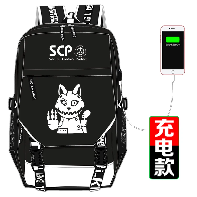 SCP, специальные процедуры удержания, школьная сумка, рюкзак с принтом, usb зарядка, рюкзак для ноутбука, холщовые дорожные сумки