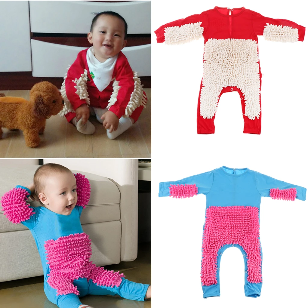 Romper Newborn Clothes Crawling Jumpsuit Infant Cleaning Mop Suit Costume Bodysuit |