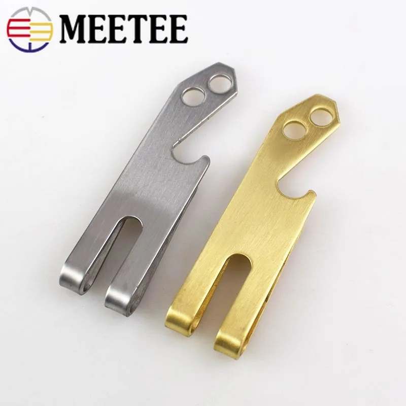 2PCS Brass Waist Clip Buckle Money Pure Copper Multi function Bottle Opener Tool Crowbar Stainless Steel Key Chain|Пряжки и крючки| |
