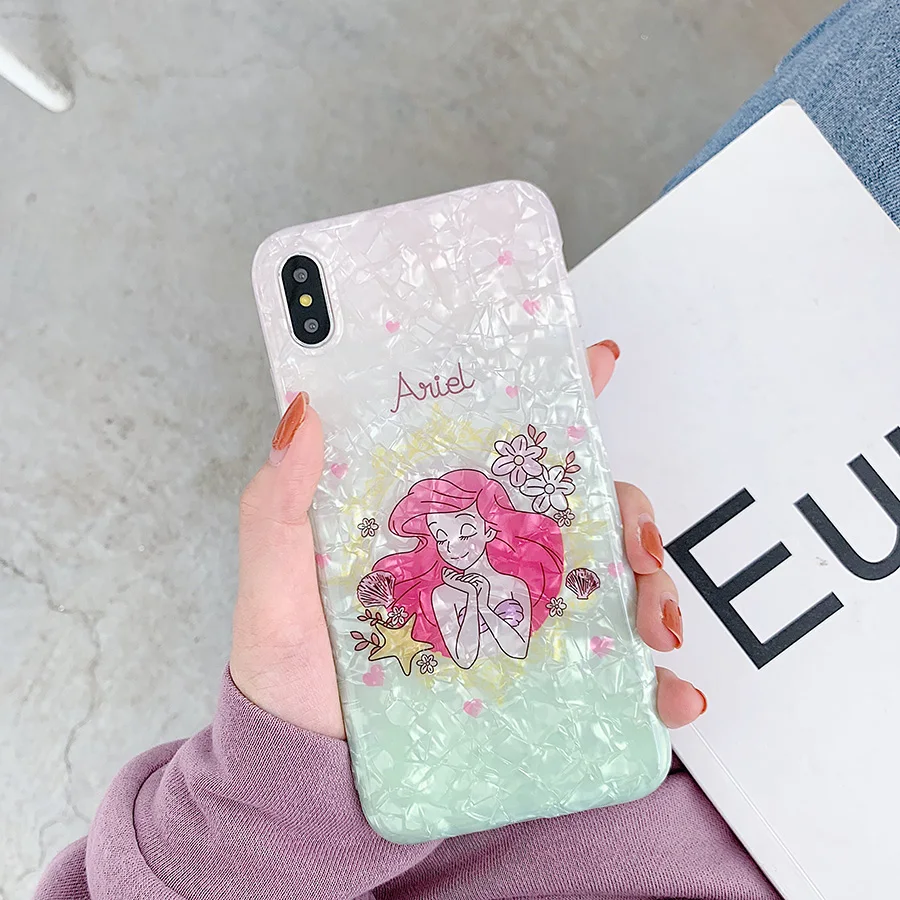 Роскошный милый мультфильм раковины принцесса Алиса чехол для iPhone X XR Max 6S 6 7 8 Plus