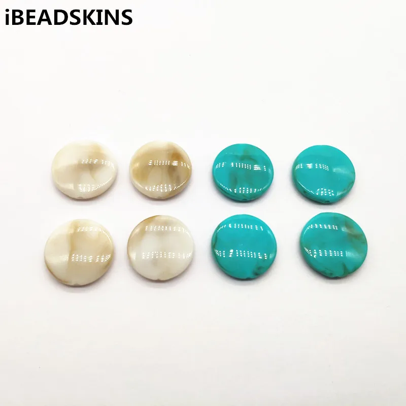 Новое поступление! Однотонные акриловые бусины в форме монеты для сережек