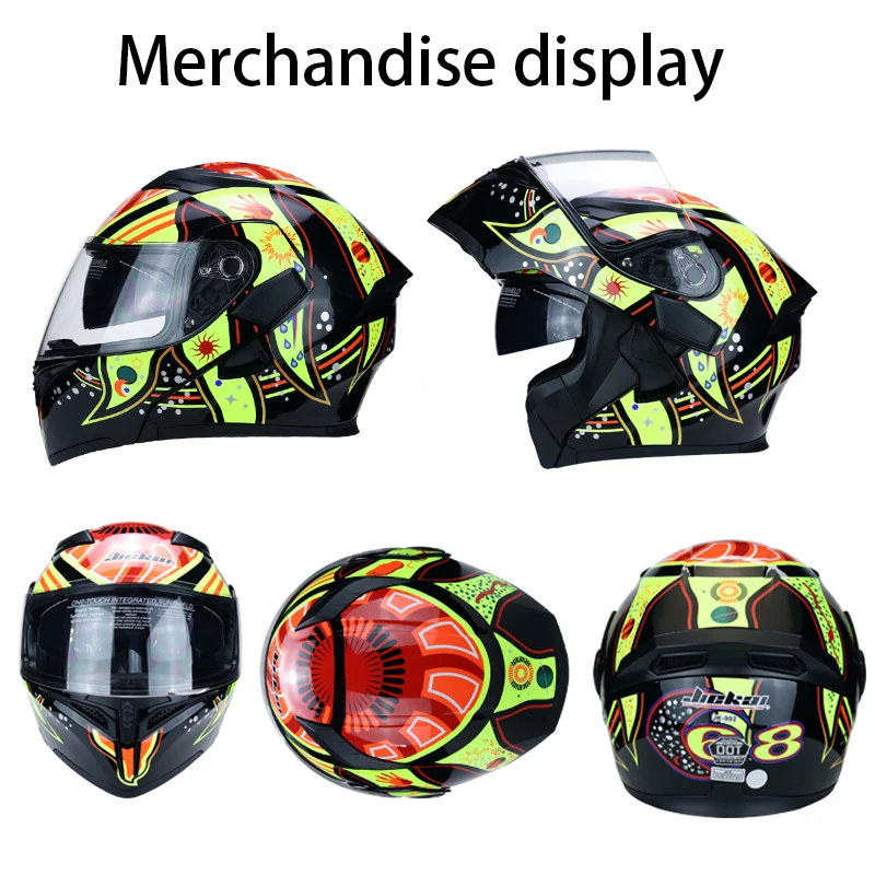 JIEKAI 902 moto rcycle шлем флип двусторонний Чехол шлем гоночный полный лицо moto Casco Size-2XL DOT утвержден