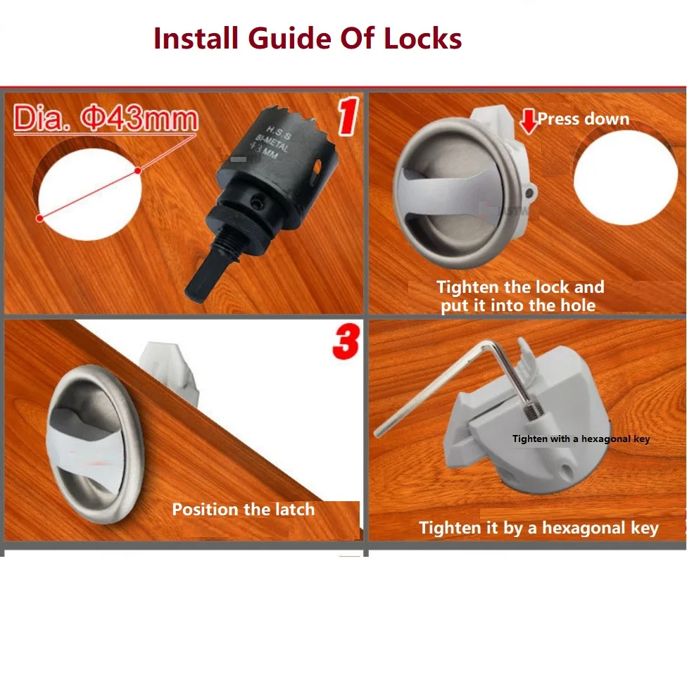 Дверной замок для туалета ванной комнаты фургона автофургона окон шкафа ящика