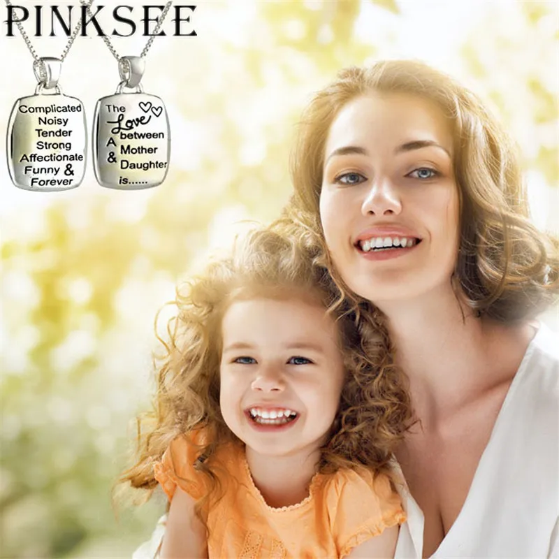 PINKSEE Длинные ожерелья с кулоном для &quotлюбовь между мамой и дочерью&quot ювелирные