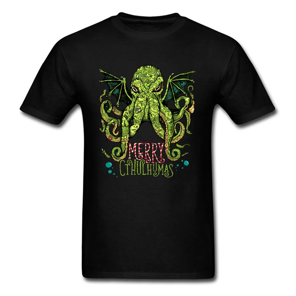 Рождественская футболка Merry Cthulhumas топы мужская одежда Осьминог Монстр Cthulhu