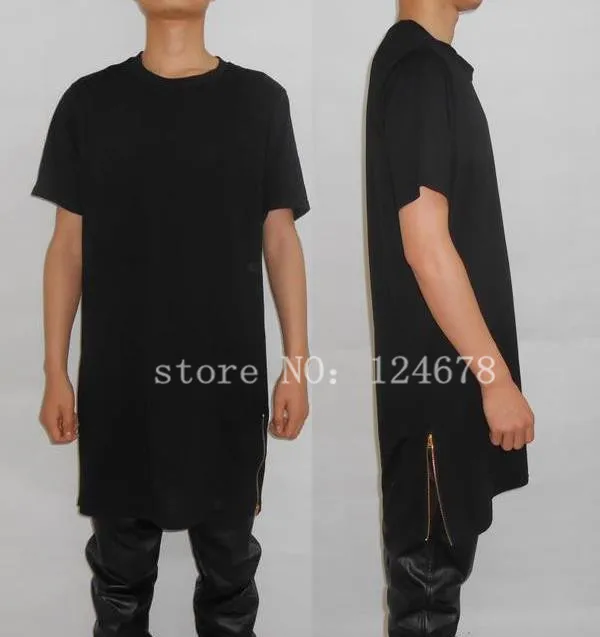 t shirt Side gold Zipper Tee 