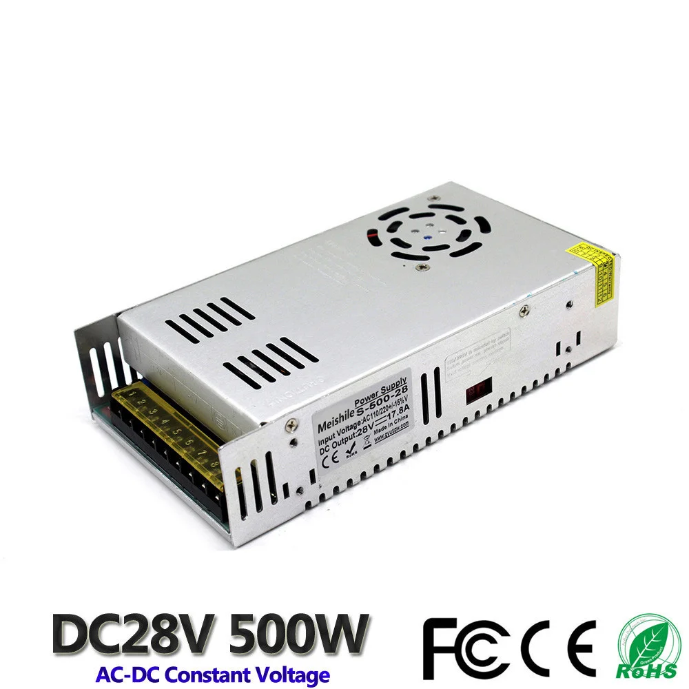 DC 28V 17.8A 500W LED свет ремень драйвер импульсный источник питания 110V 220V AC постоянное