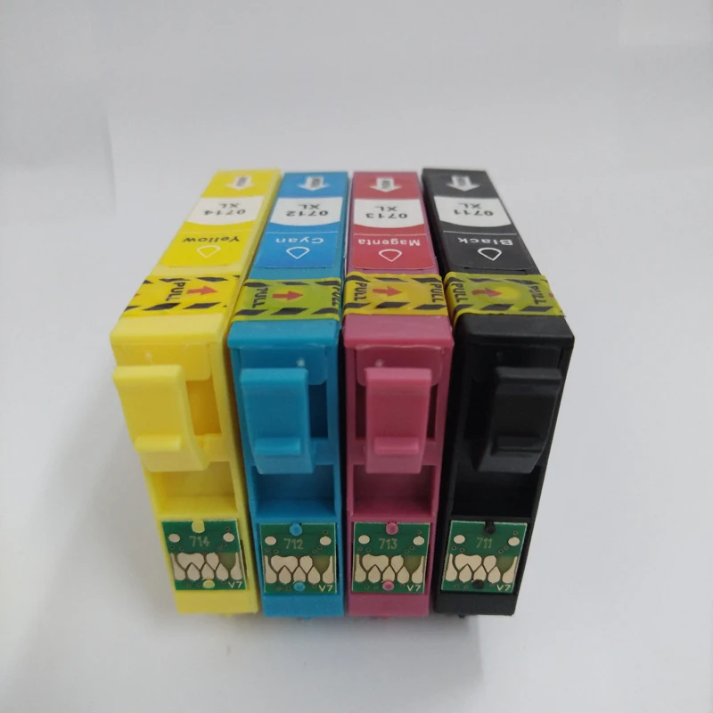 Vilaxh для epson T0711-T0714 T0712 совместимый чернильный картридж принтера Stylus SX515W DX7400 SX110 SX215