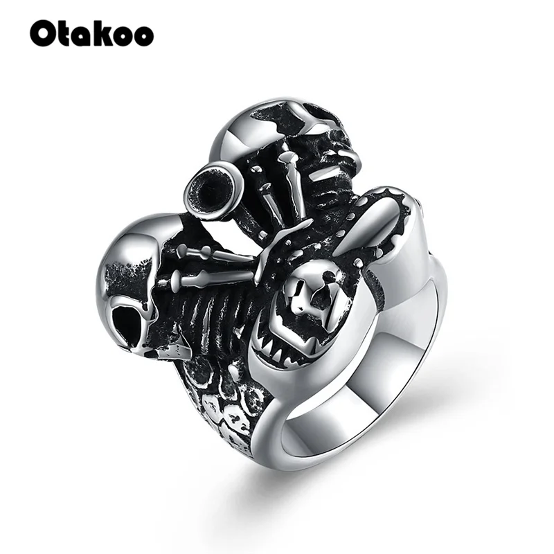 Otakoo 2018 новые ранние мужские кольца из нержавеющей стали 316L в винтажном стиле с
