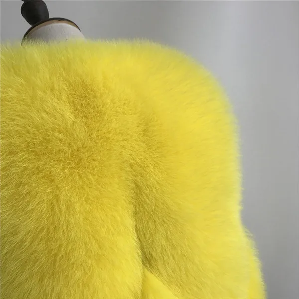 KFY-yellow Жилет из натурального Лисьего меха, Длинный жилет из натурального Лисьего меха с капюшоном, зимний женский жилет из натурального Лисьего меха, женская одежда, жилет из натурального меха - Цвет: KFY-yellow